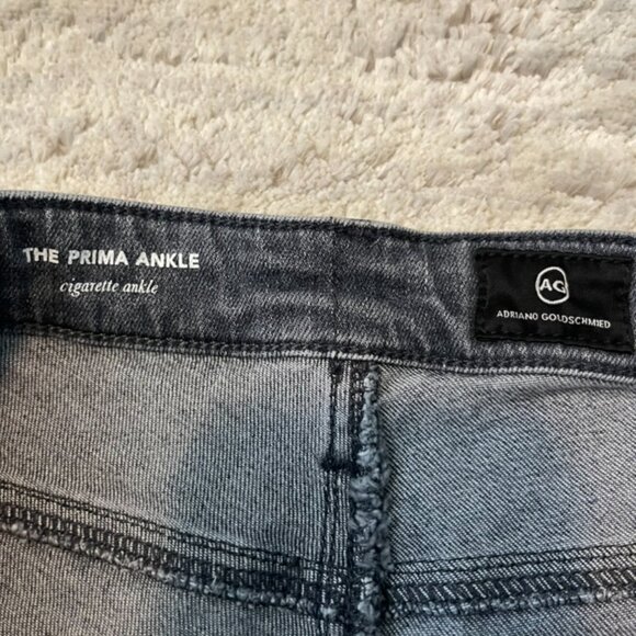 AG Adriano Goldschmied Prima Ankle Cigarette Size 30 R Gray Denim Split Hem - Picture 7 of 11